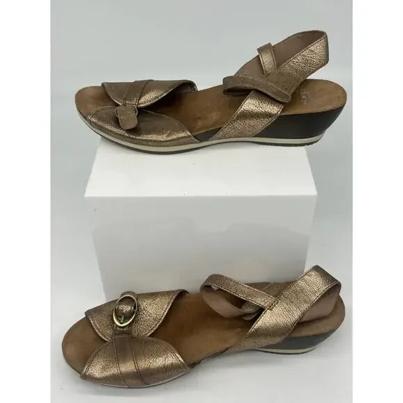 Women's Strappy Bronze Sandals Dansko Size 41 Preowned - Picture 4 of 6